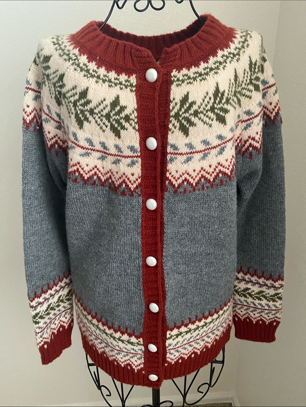Scandinavian Button-Up Sweater Cardigan